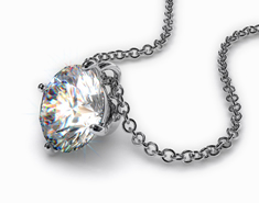 18k White Gold 0.25ct H-I, SI Diamond Pendant 